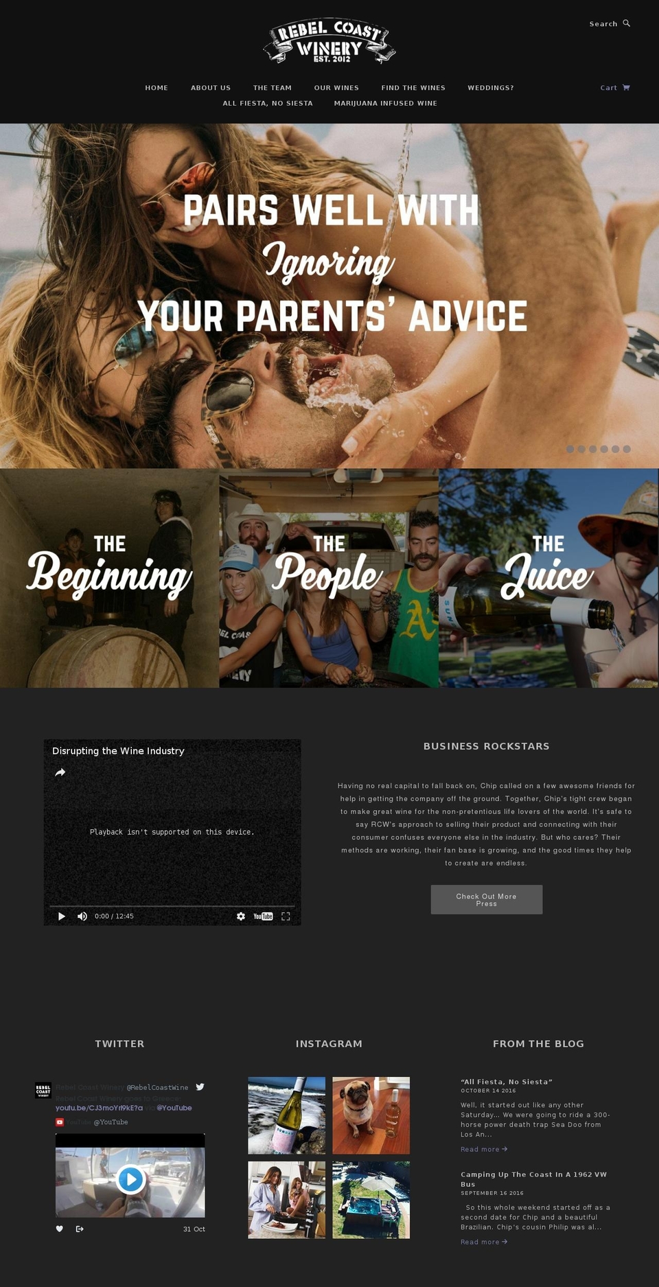 rebelcoastwines.com shopify website screenshot