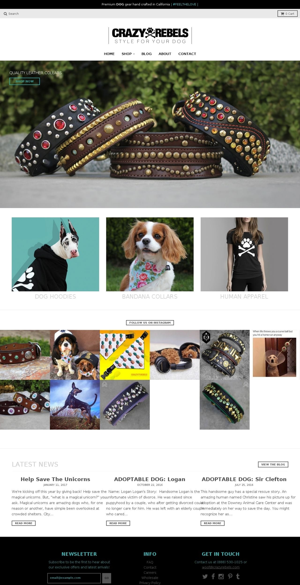 rebelcollars.com shopify website screenshot