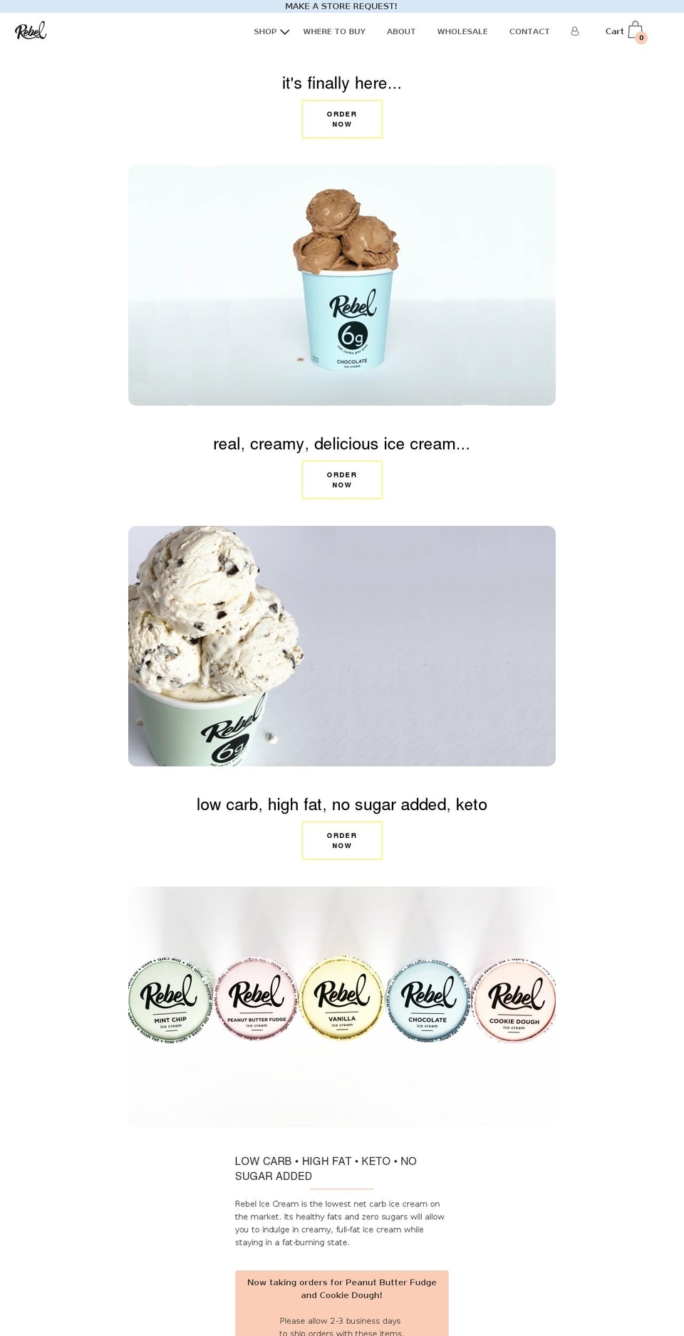 rebelcreamery.com shopify website screenshot