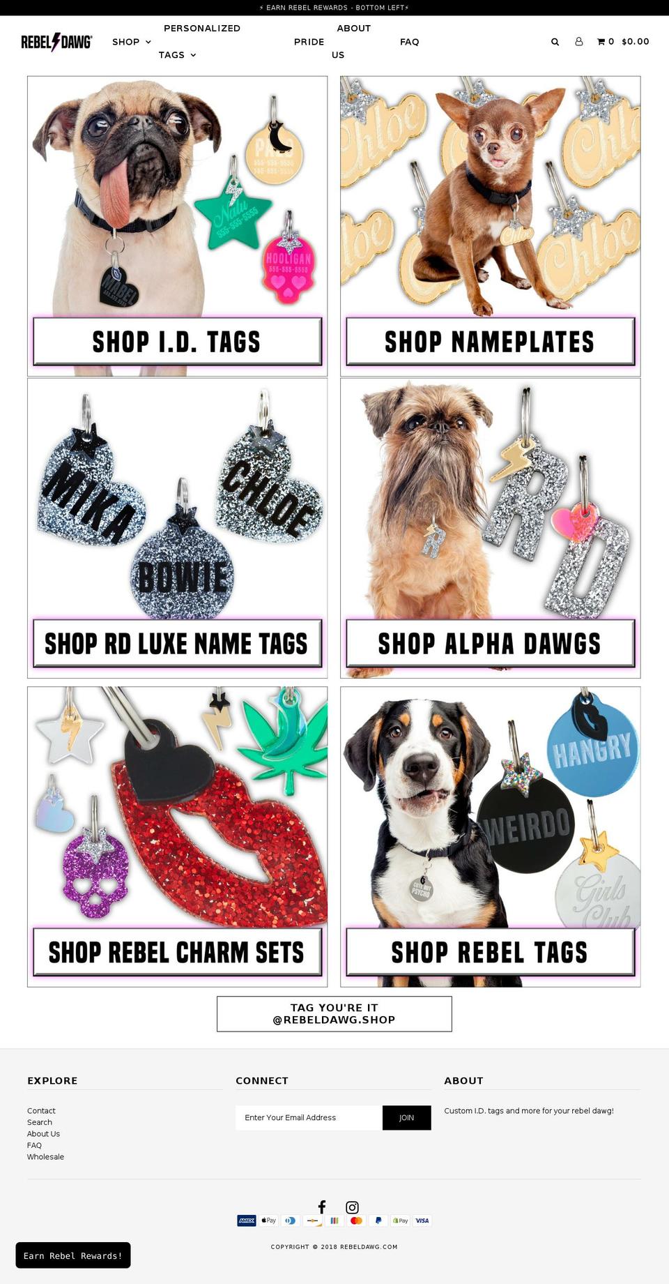 rebeldawg.com shopify website screenshot
