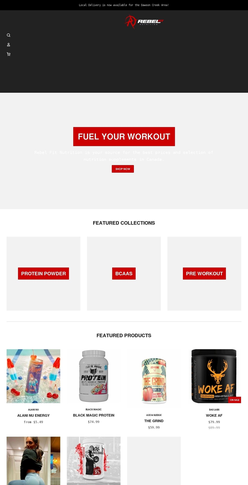 rebelfitnutrition.com shopify website screenshot