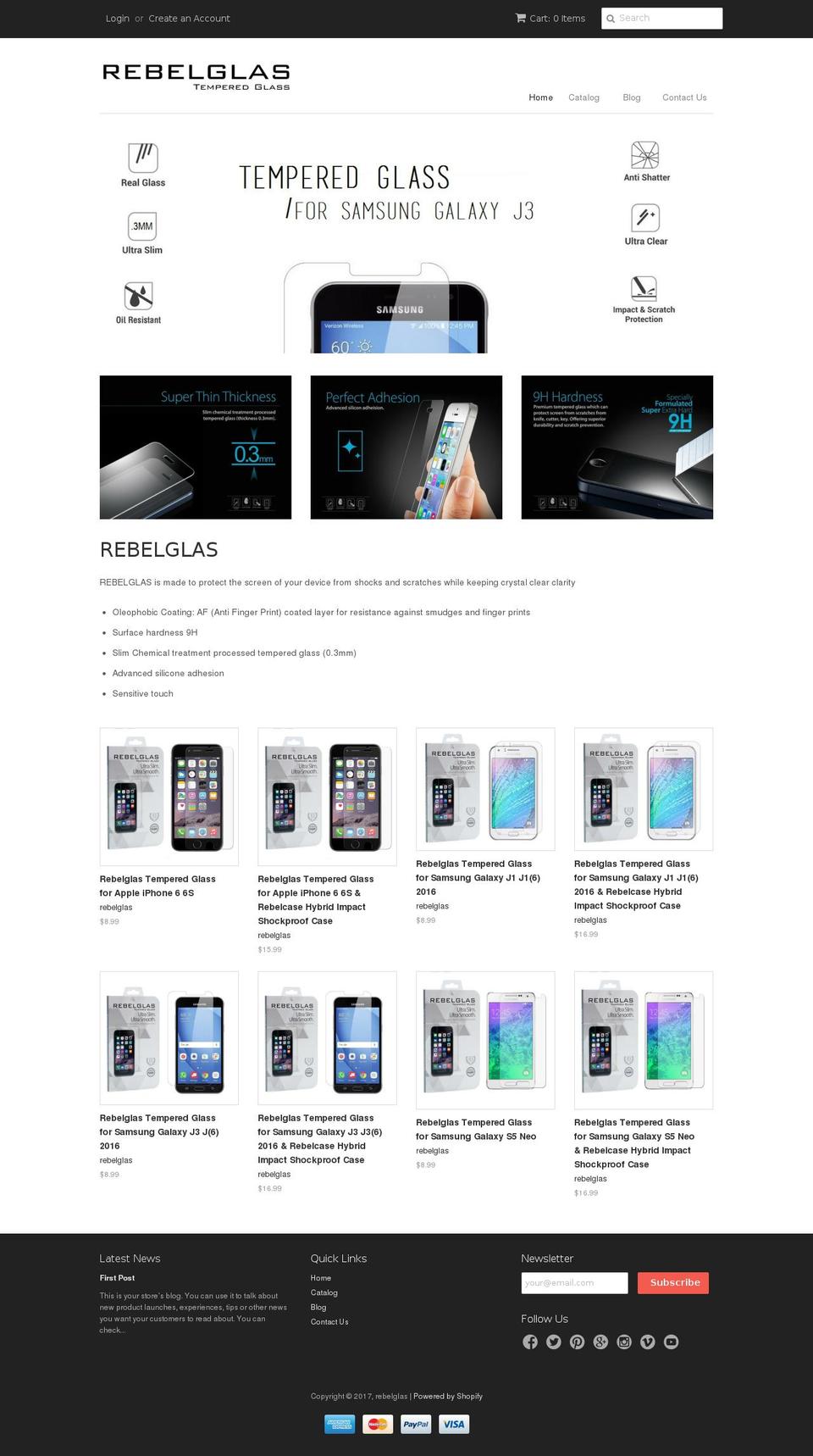 rebelglas.com shopify website screenshot