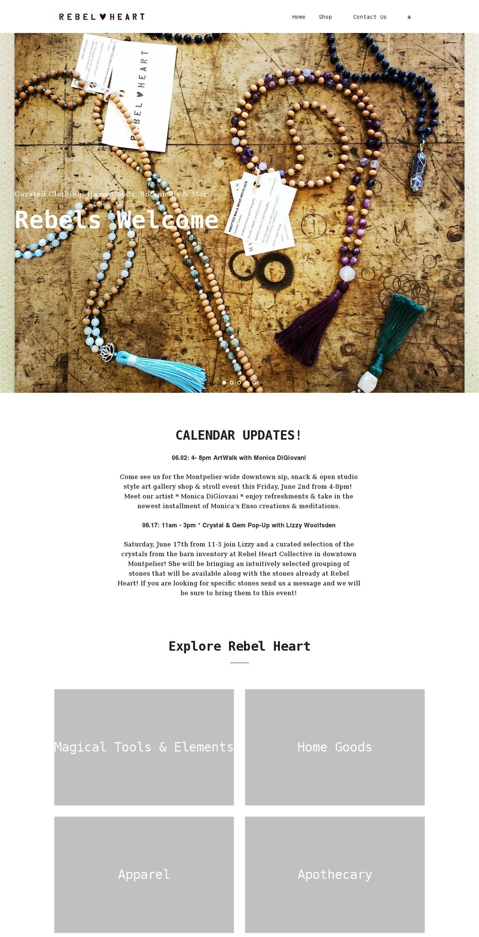 rebelheartonline.com shopify website screenshot