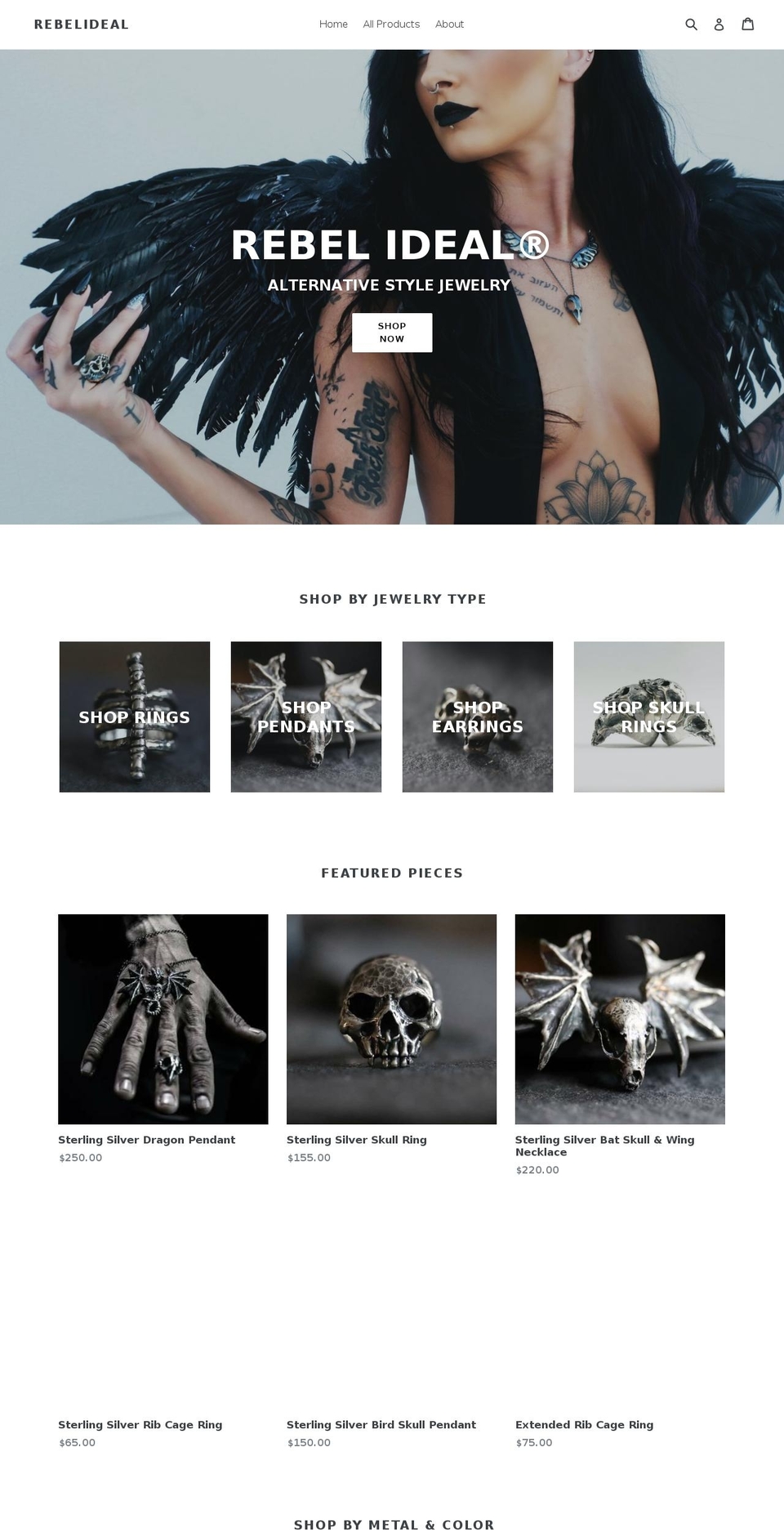 rebelideal.com shopify website screenshot