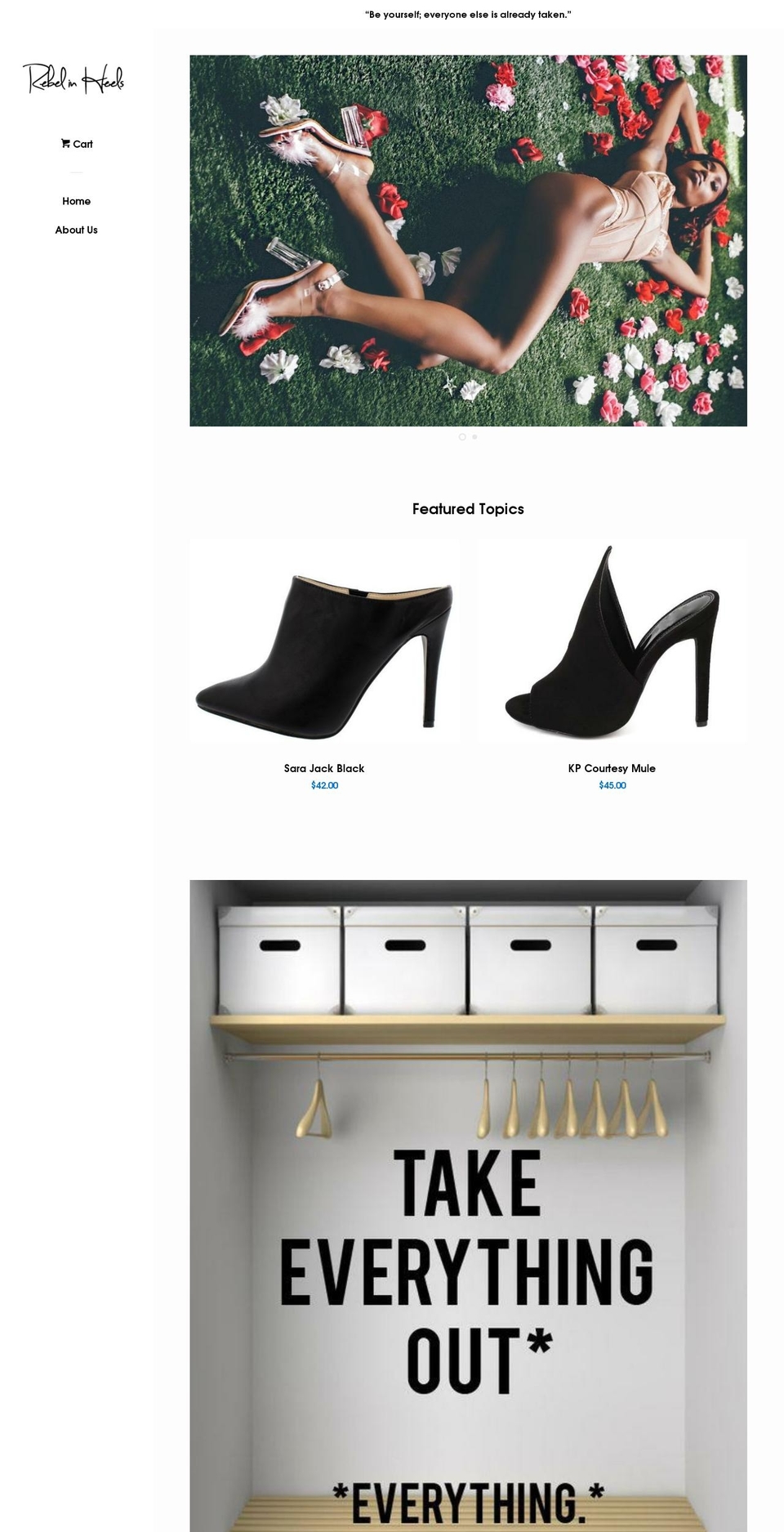 rebelinheels.com — Shopify storefront screenshot