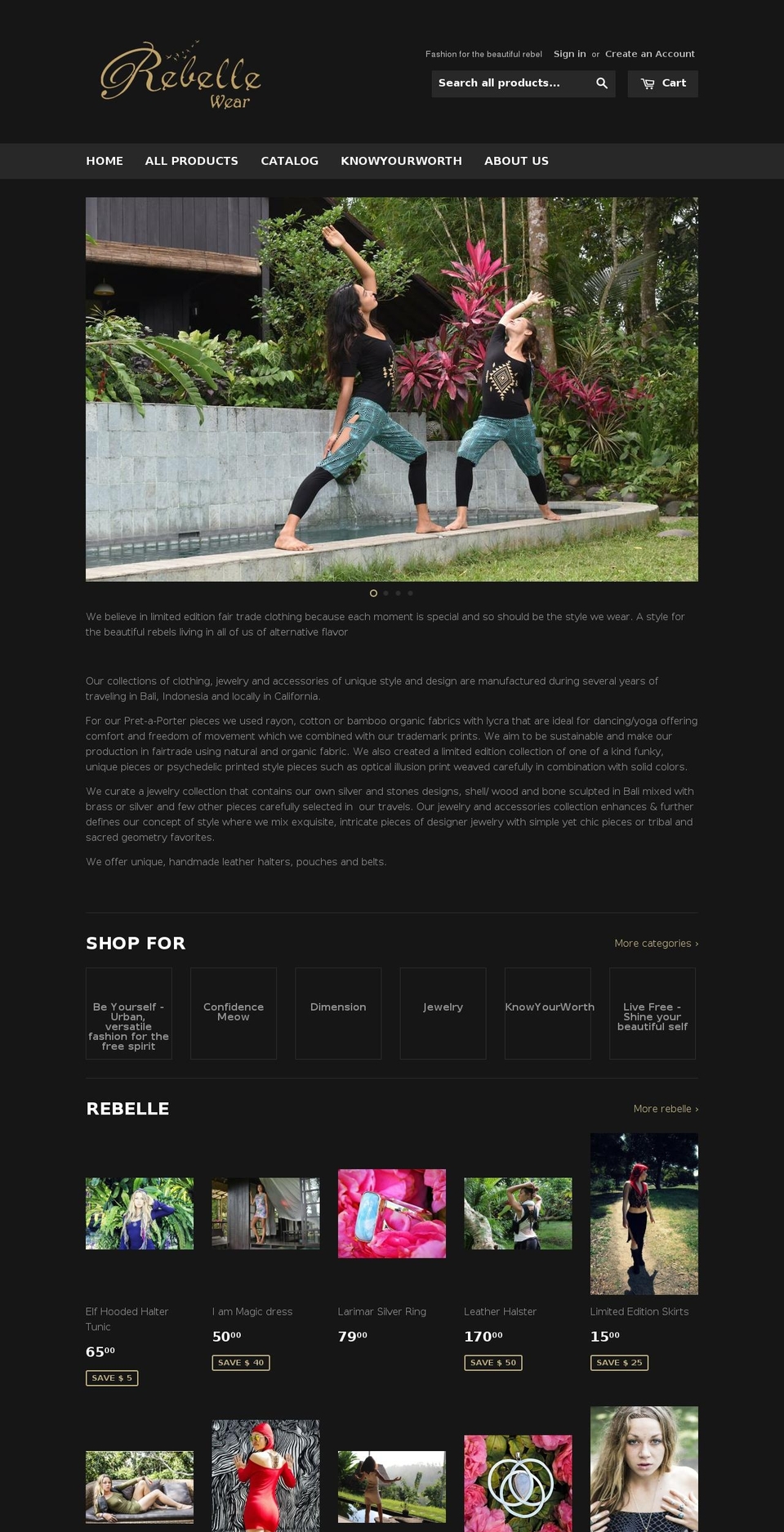 rebellewear.com shopify website screenshot