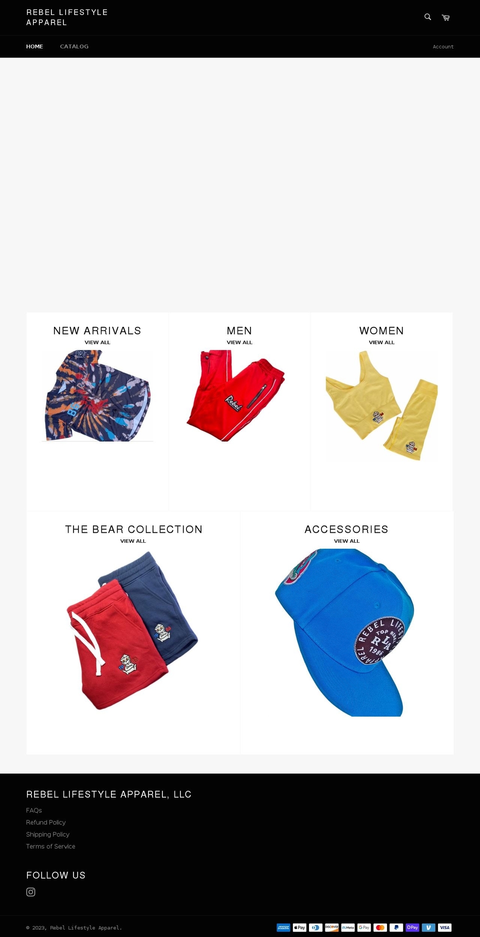 rebellifestyleapparel.com shopify website screenshot