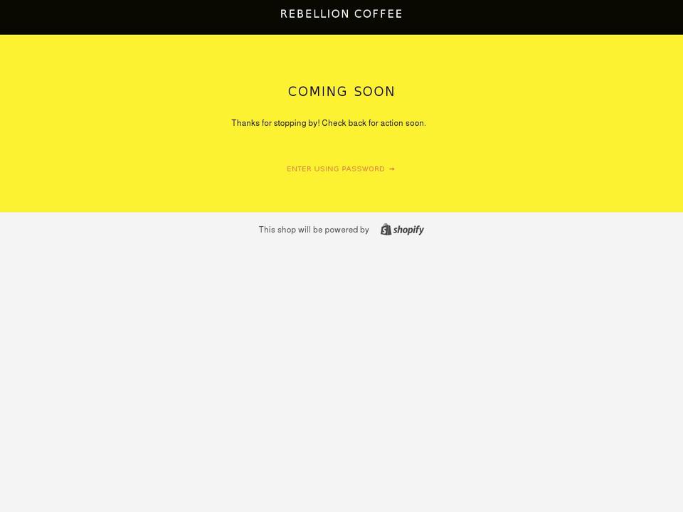 rebellioncoffee.com — Shopify storefront screenshot
