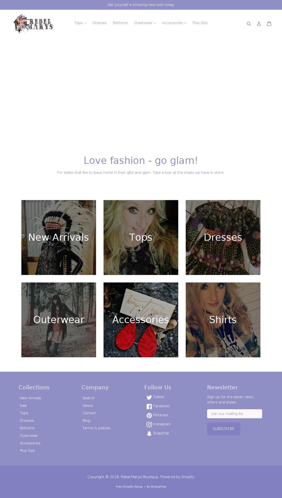 rebelmarys.com shopify website screenshot