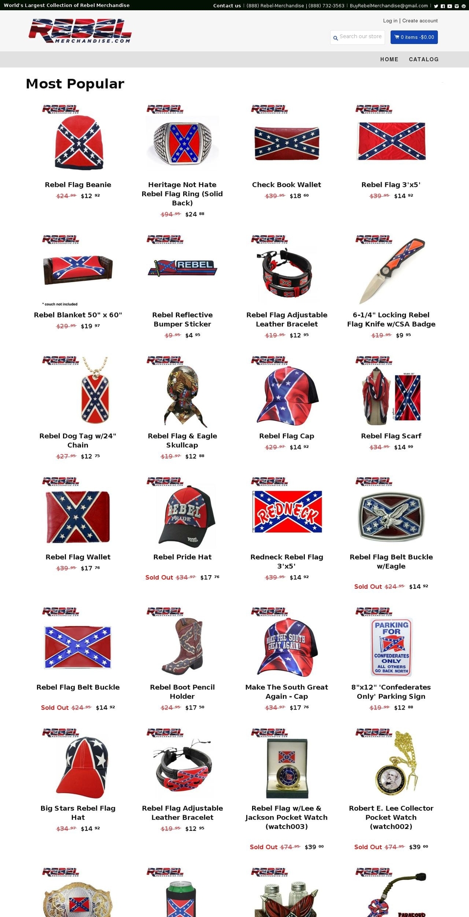rebelmerchandise.com — Shopify storefront screenshot
