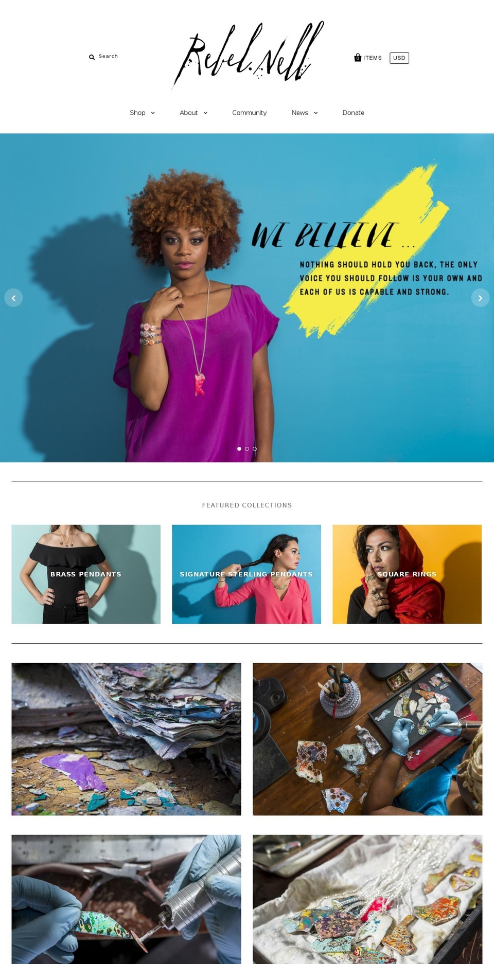 rebelnell.com shopify website screenshot