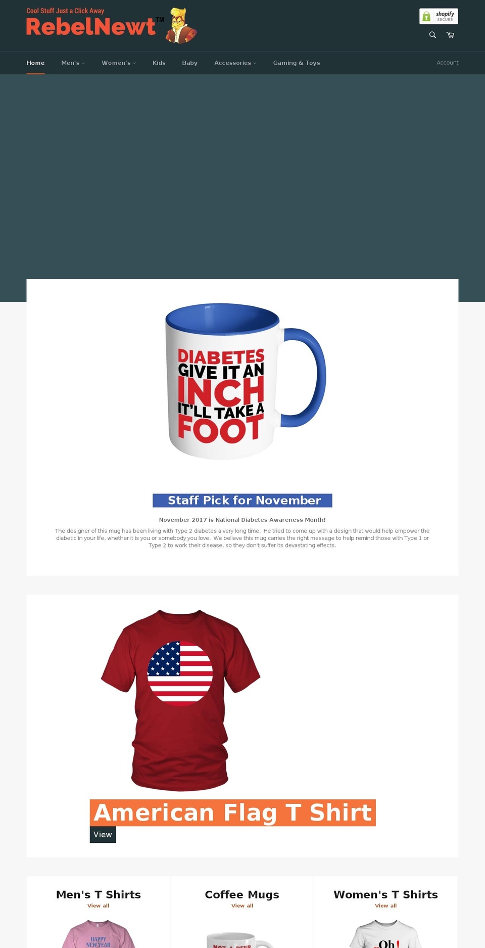 rebelnewt.com — Shopify storefront screenshot