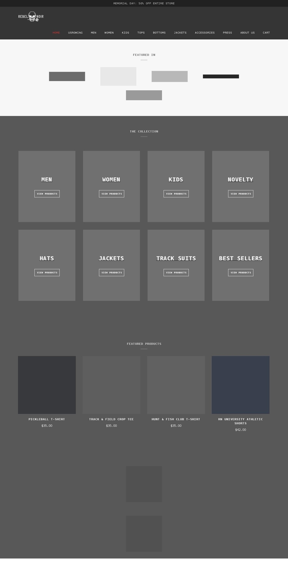 rebelnoir.com shopify website screenshot