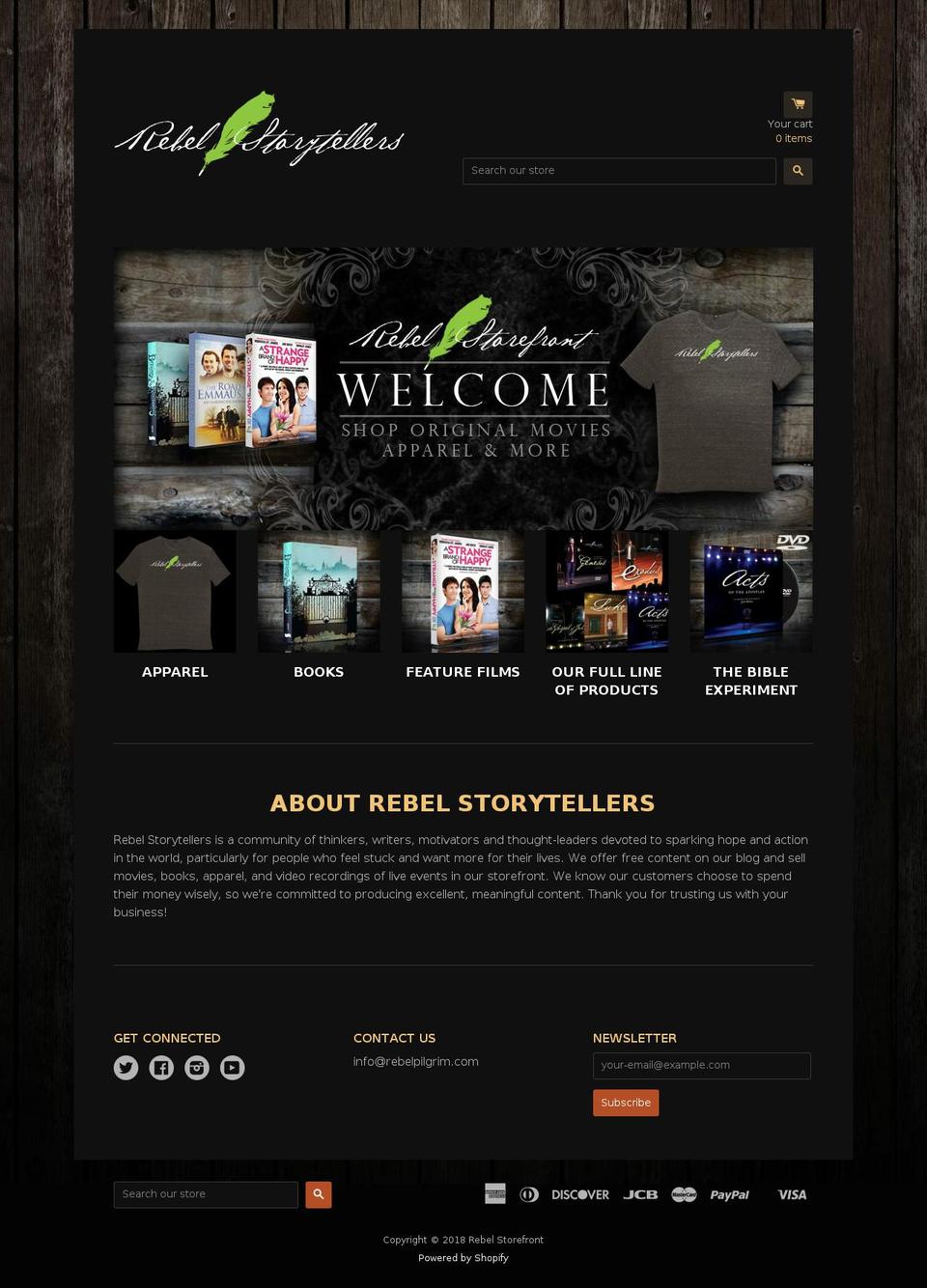 rebelpilgrimstore.com — Shopify storefront screenshot