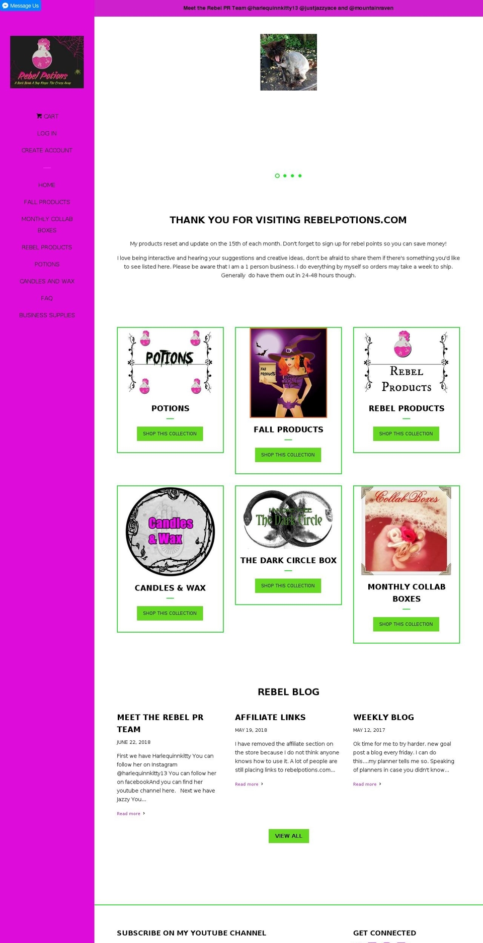 rebelpotions.com — Shopify storefront screenshot