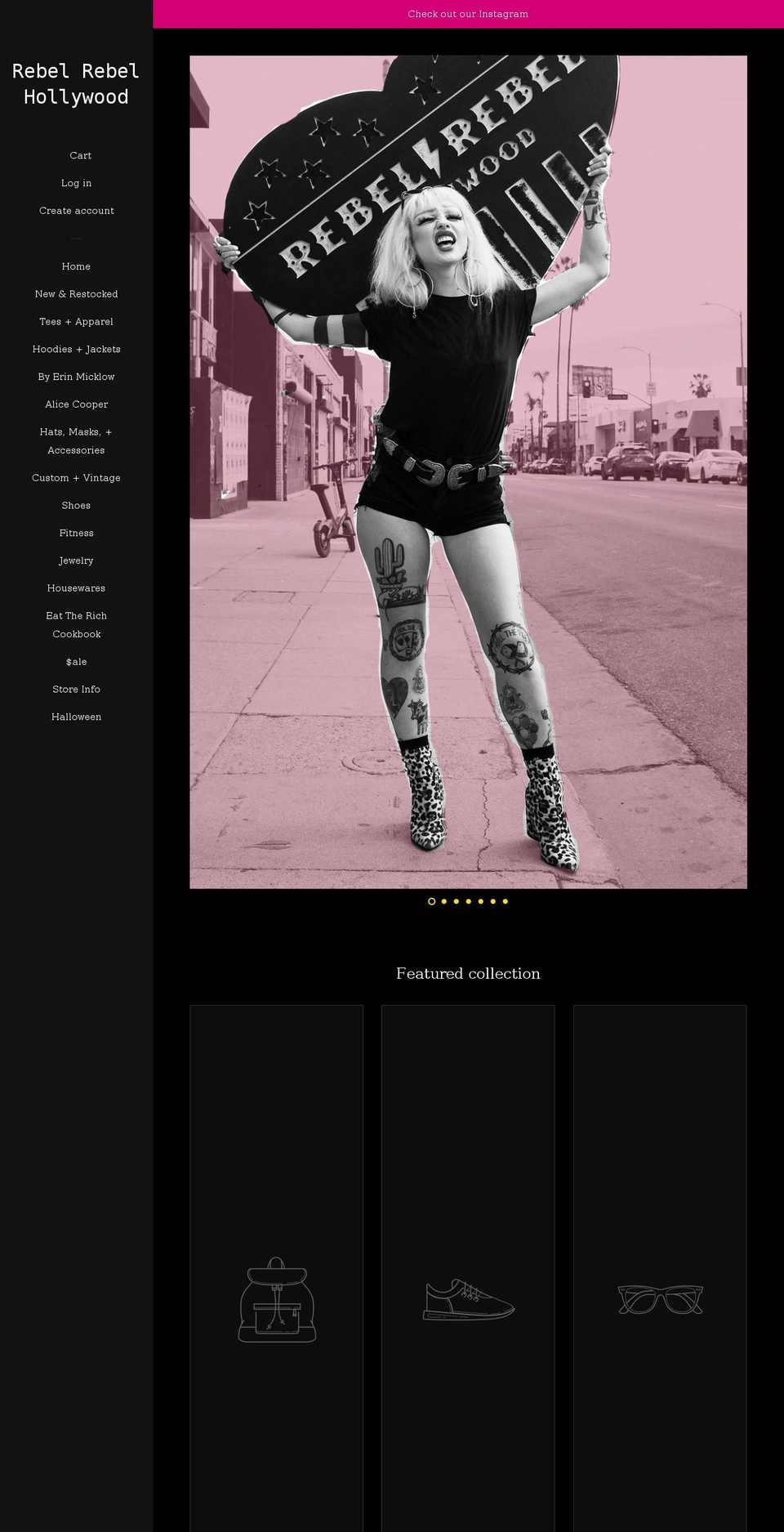 rebelrebelhollywood.com shopify website screenshot