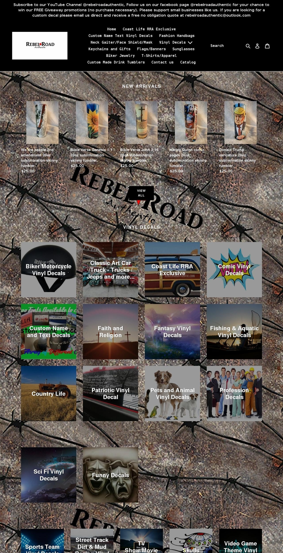rebelroadauthentic.com shopify website screenshot