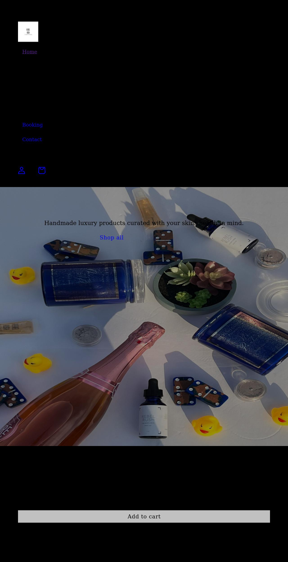 rebelrushcosmetics.com shopify website screenshot