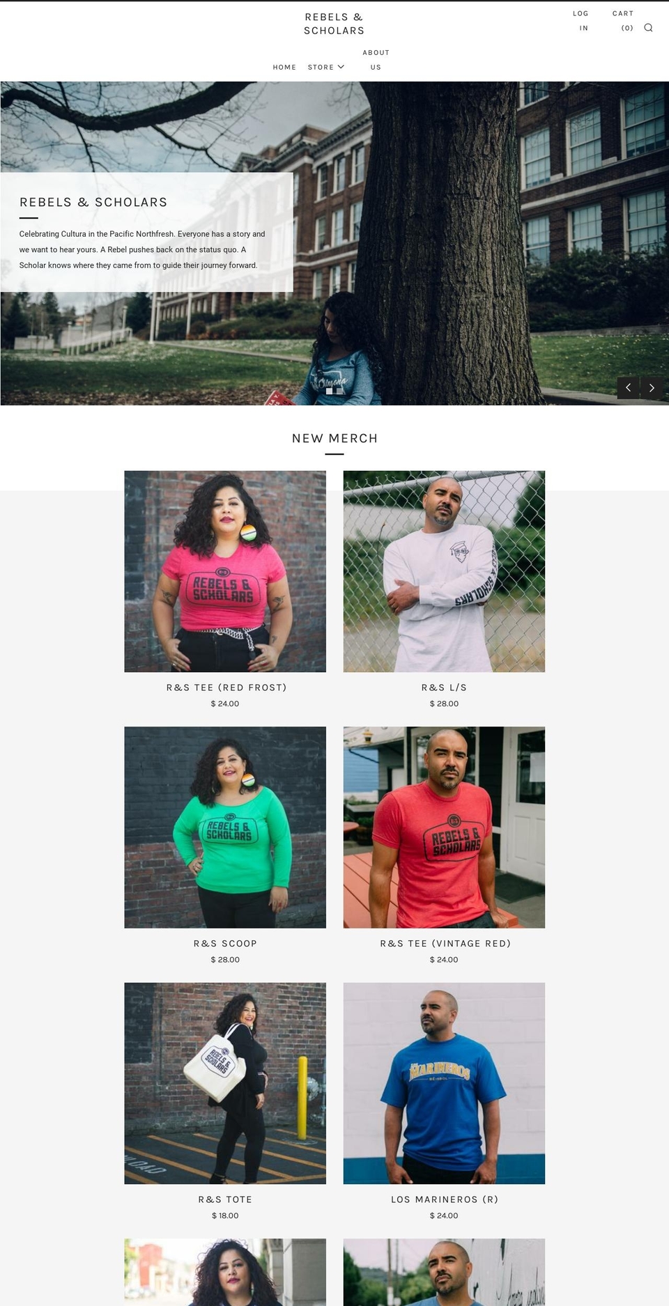 rebelsandscholars.com shopify website screenshot