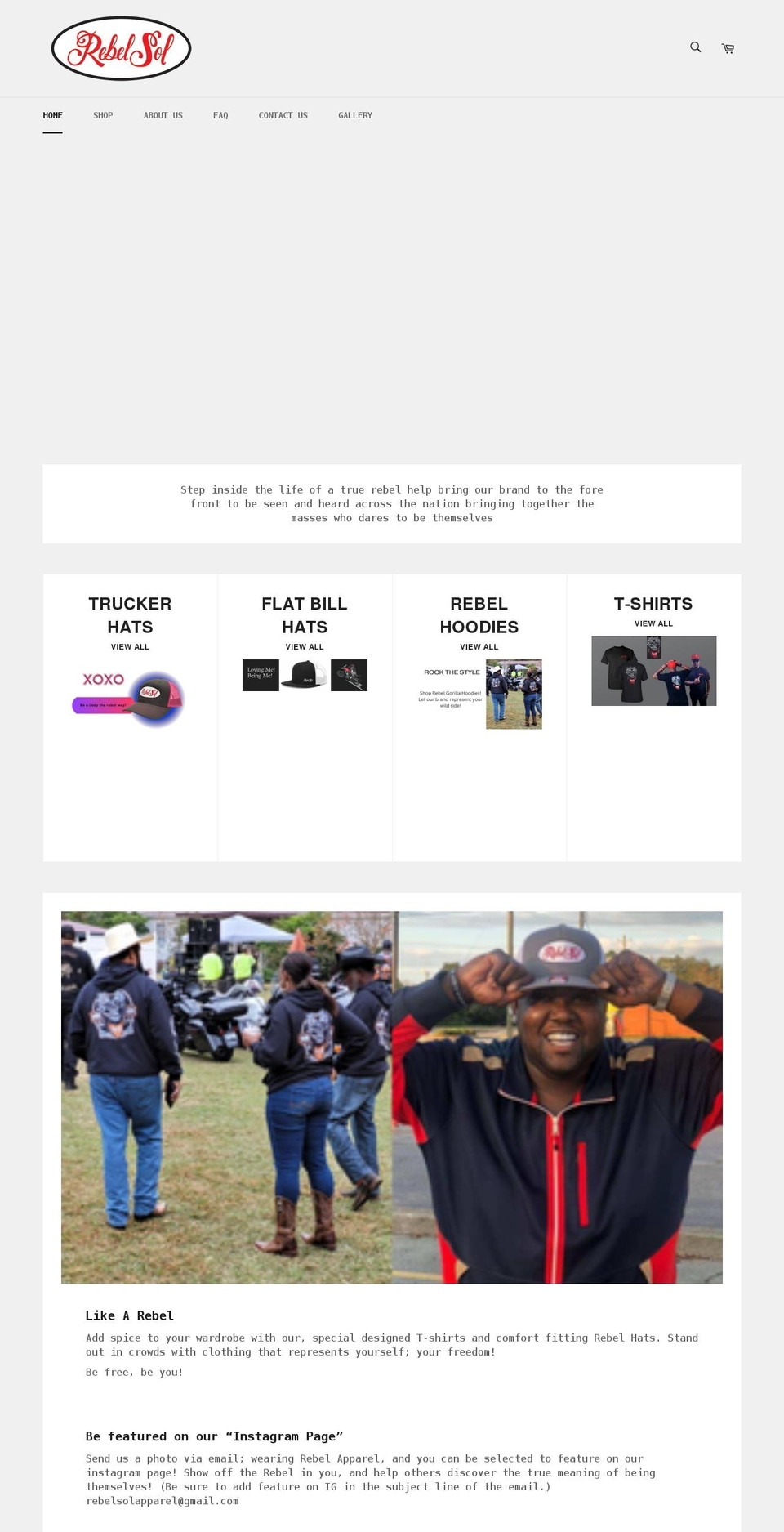 rebelsolapparel.com shopify website screenshot
