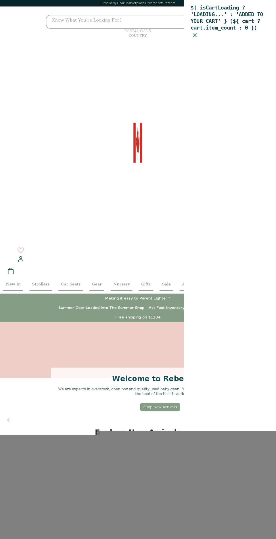 rebelstork.com shopify website screenshot