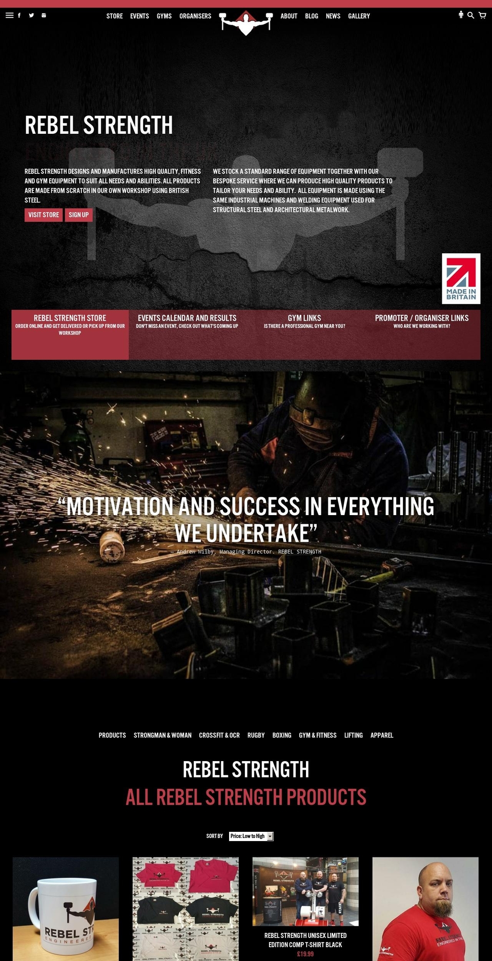 rebelstrengthequipment.com shopify website screenshot