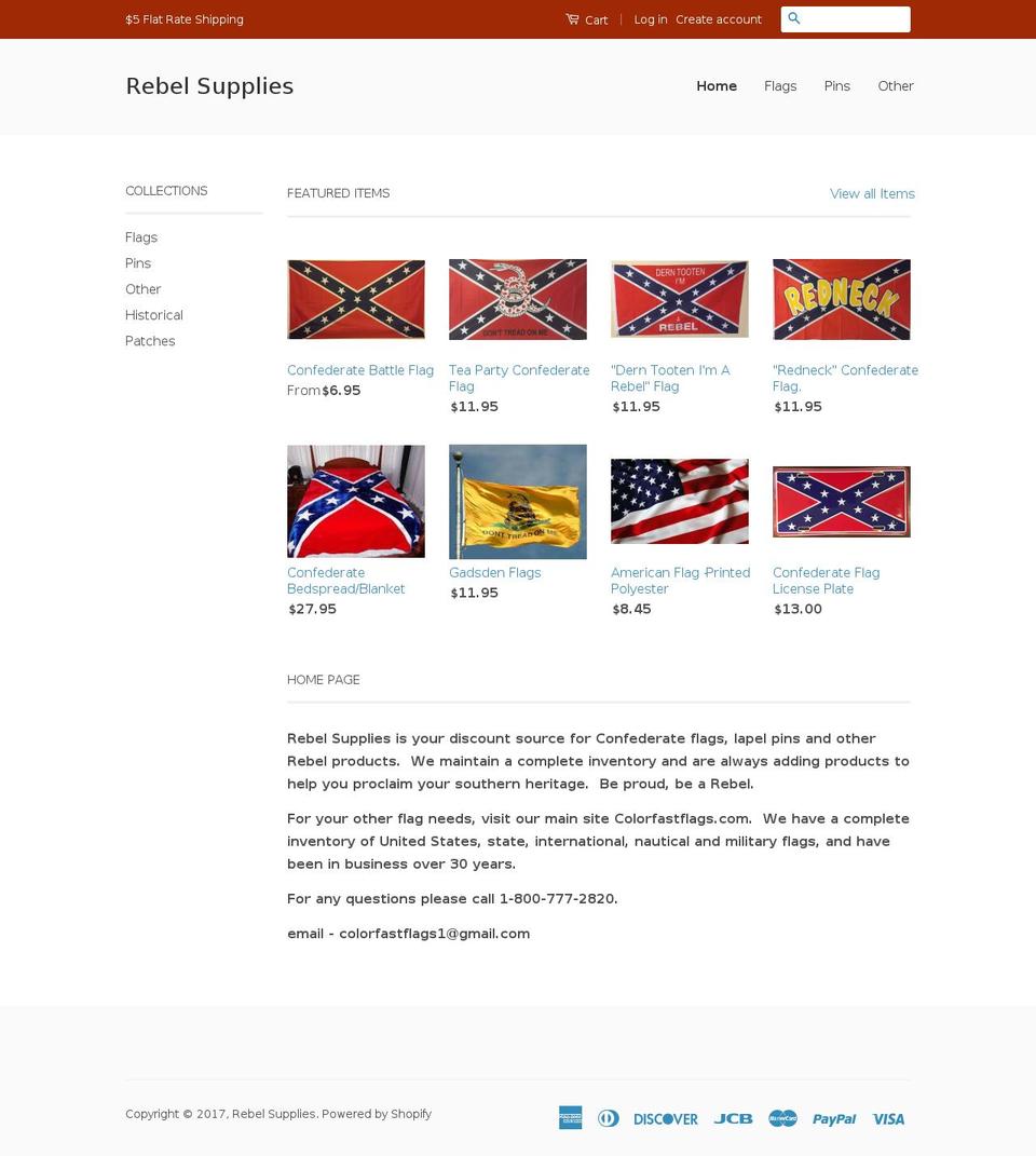 rebelsupplies.com shopify website screenshot