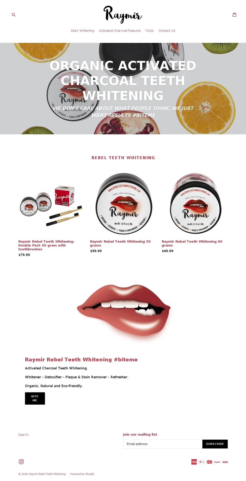 rebelteethwhitening.com — Shopify storefront screenshot