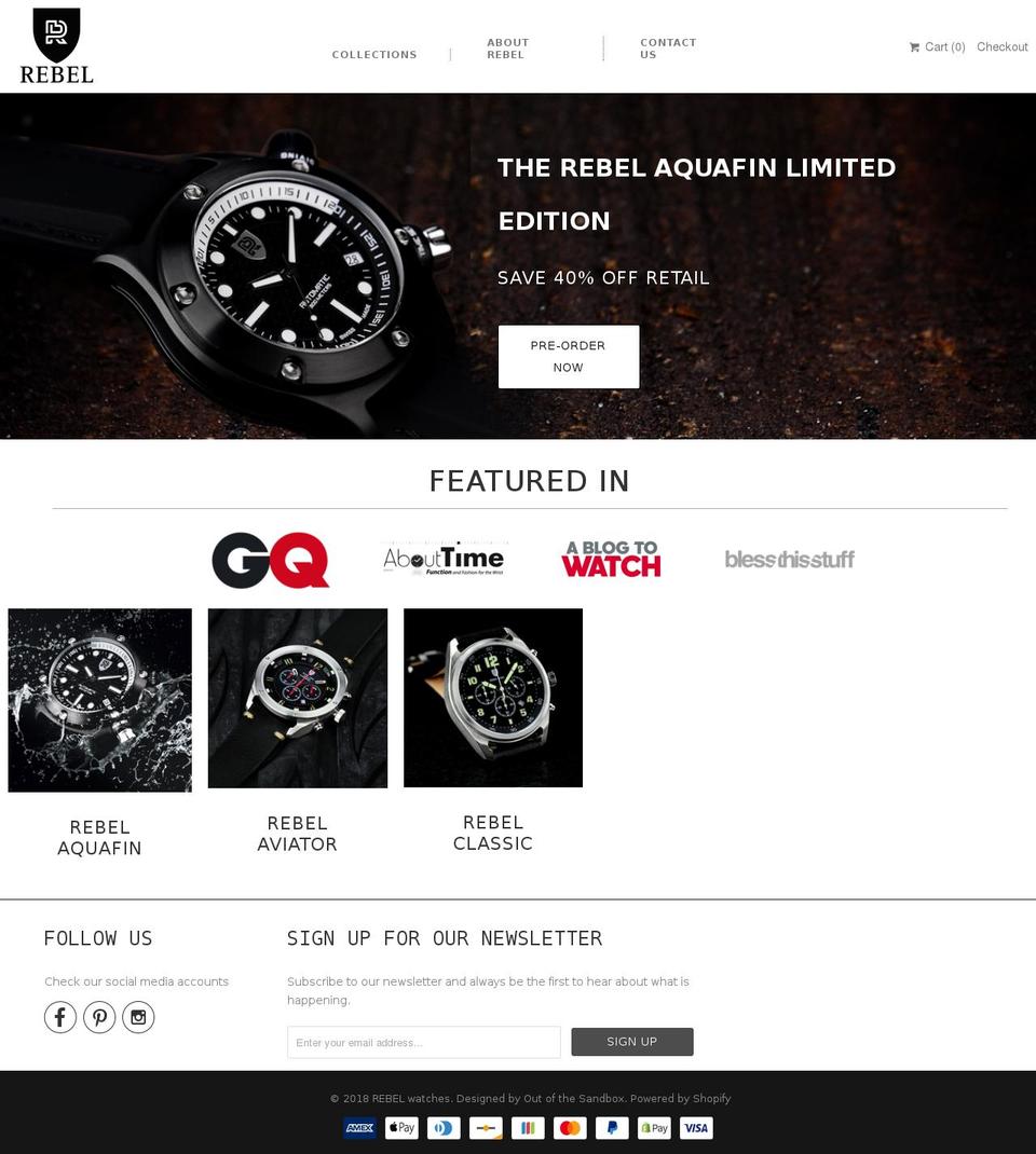 rebeltimepiece.com — Shopify storefront screenshot