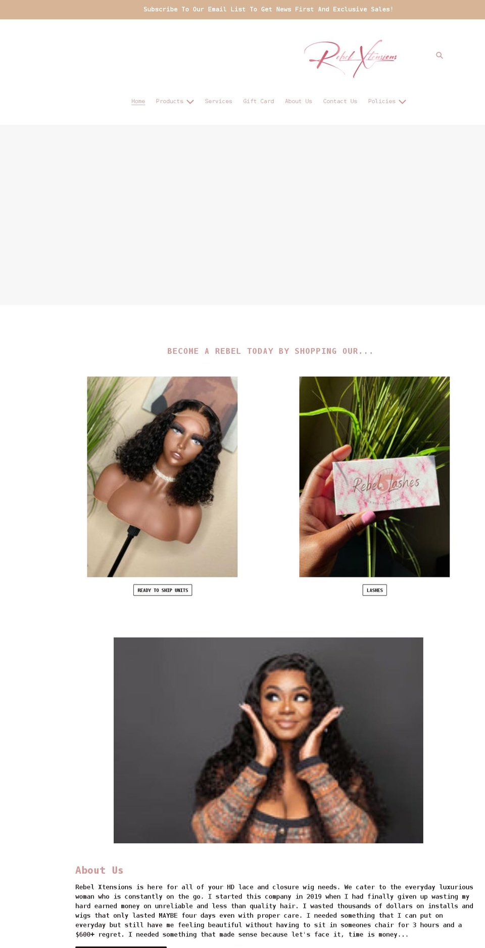 rebelxtensions.com shopify website screenshot