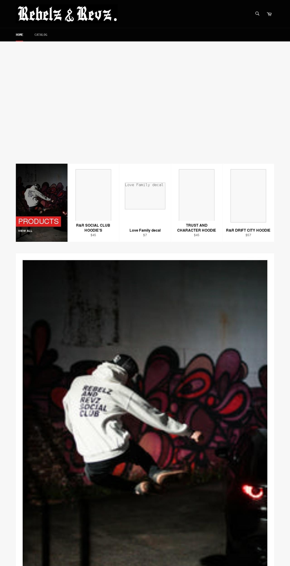 rebelzandrevz.com shopify website screenshot