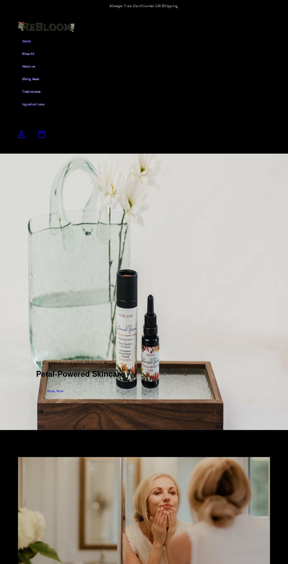 rebloombeauty.com shopify website screenshot