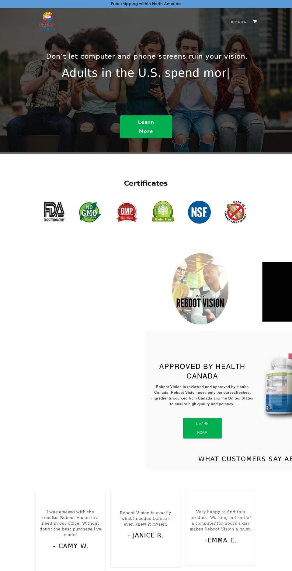 rebootvision.com — Shopify storefront screenshot