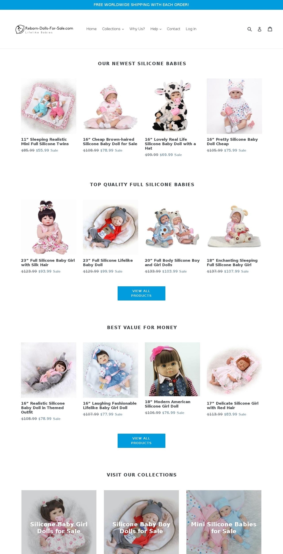 reborn-dolls-for-sale.com shopify website screenshot