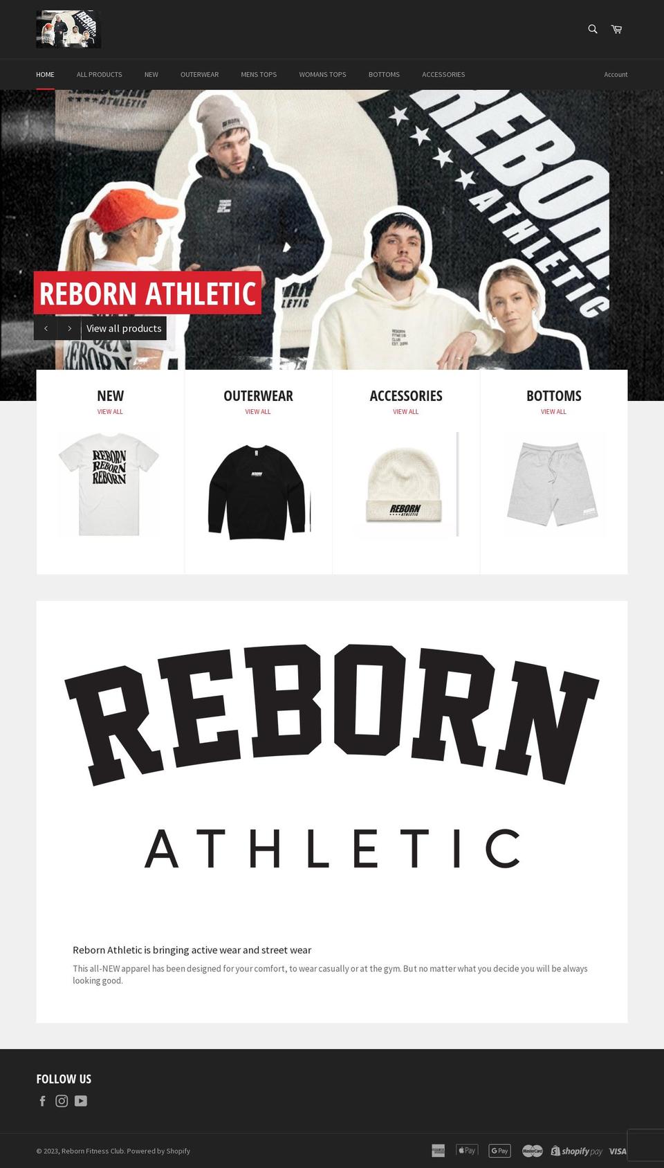 rebornathletic.com — Shopify storefront screenshot