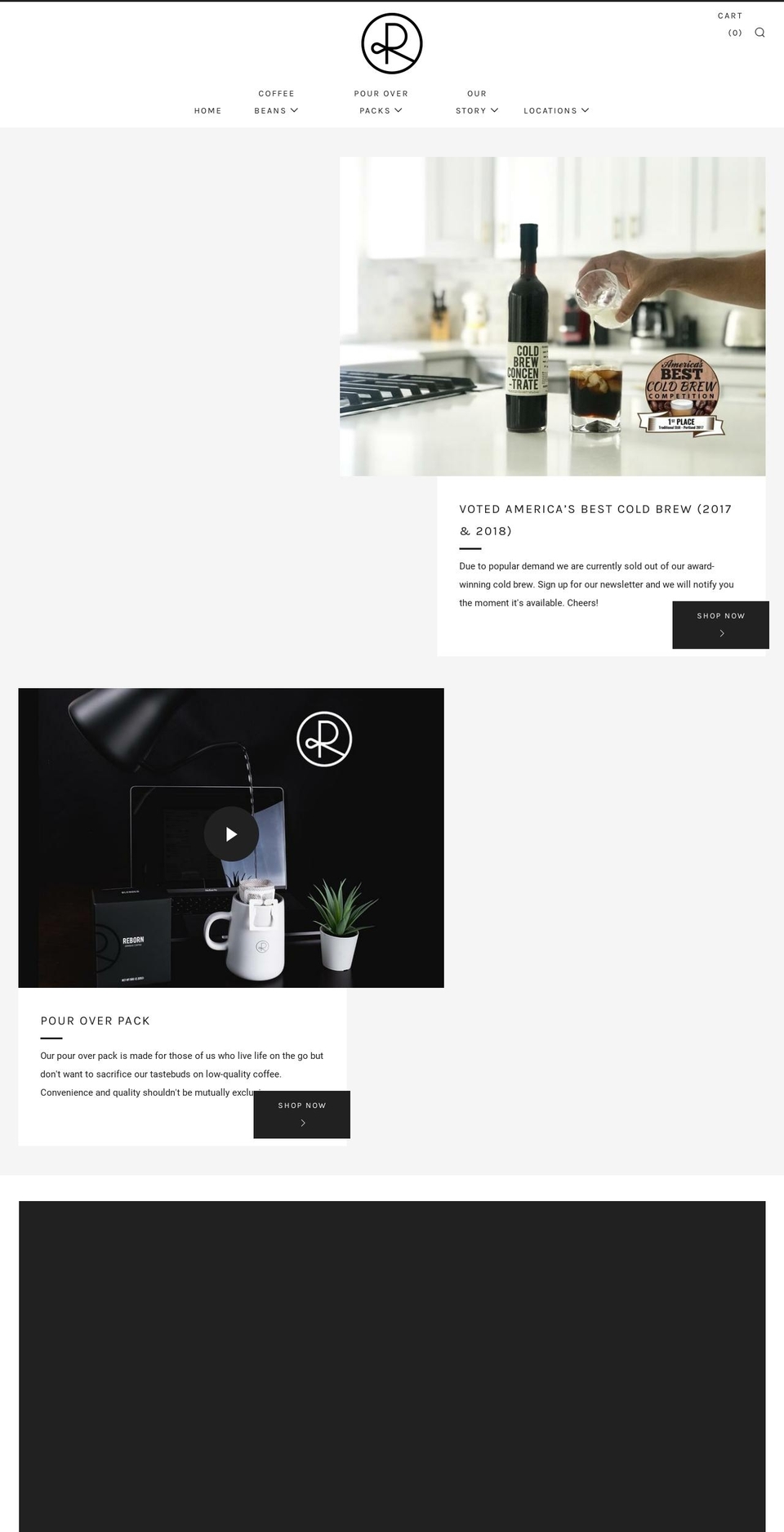 reborncoffee.com — Shopify storefront screenshot