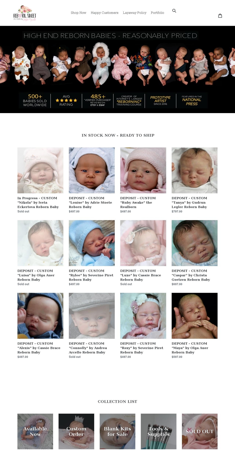 rebornsweetshop.com shopify website screenshot