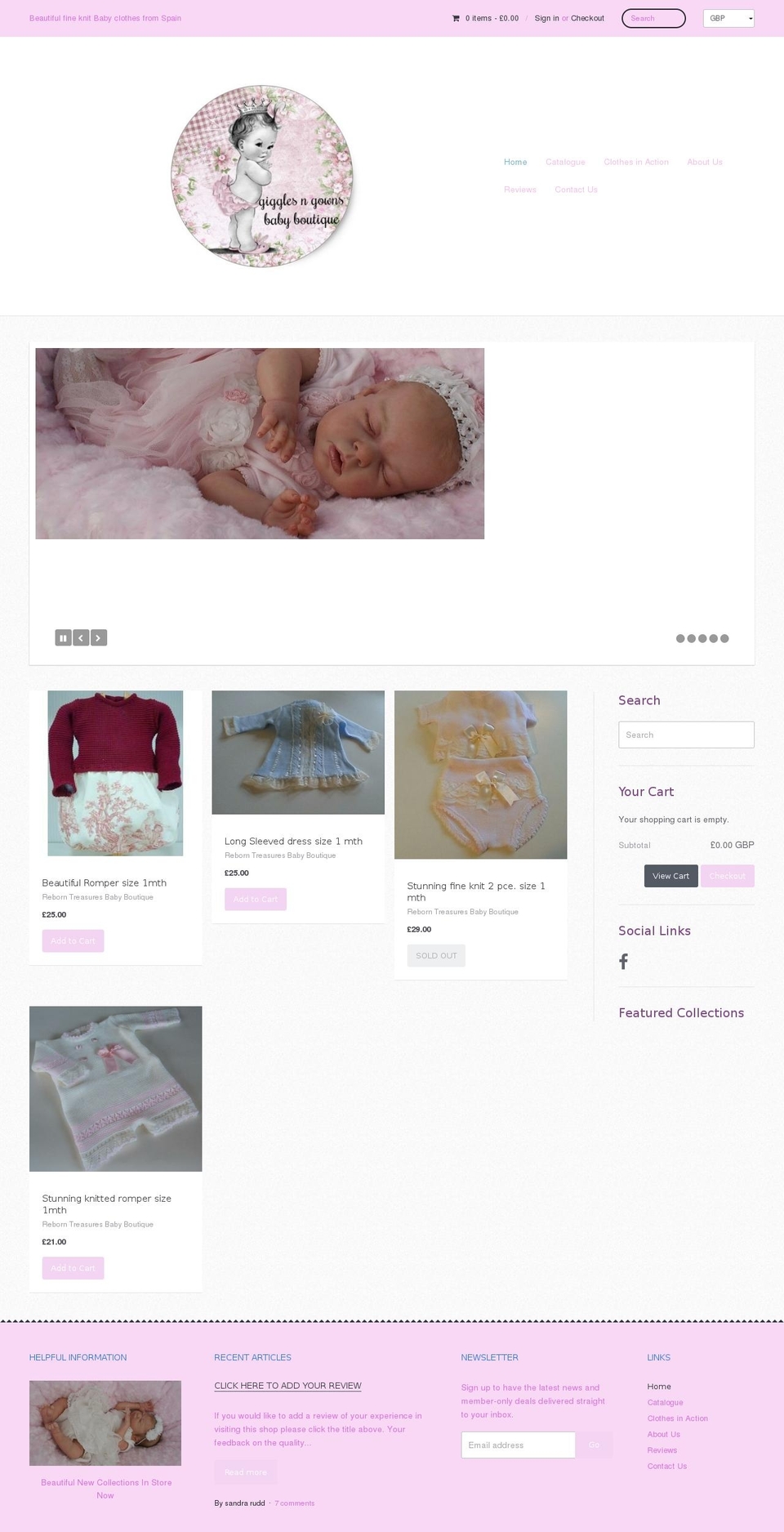 reborntreasures.com shopify website screenshot