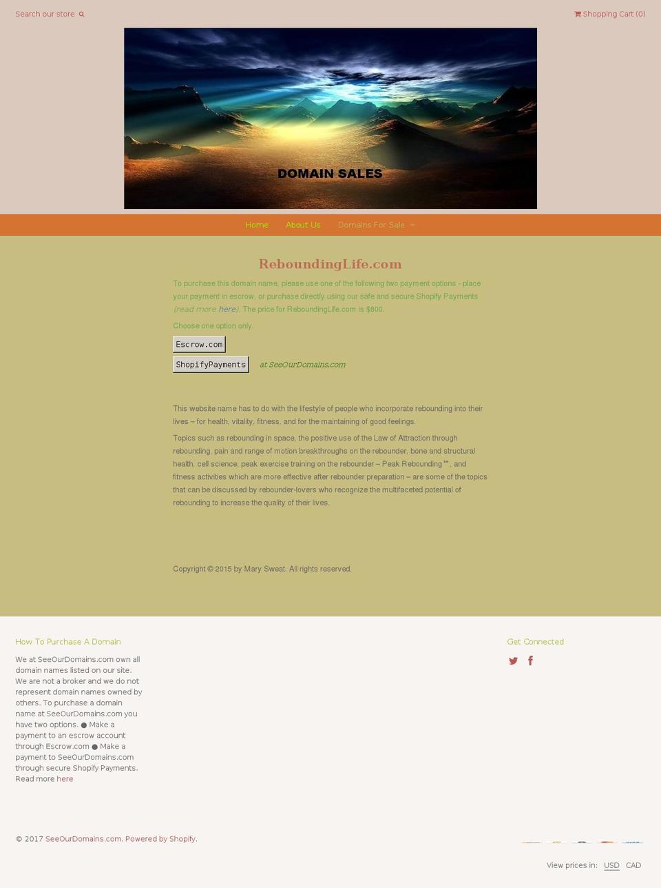 reboundinglife.com shopify website screenshot