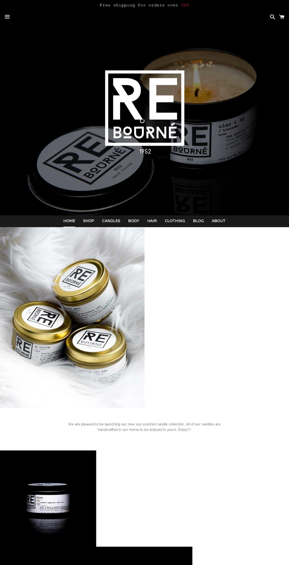 rebournebodyandhome.com shopify website screenshot