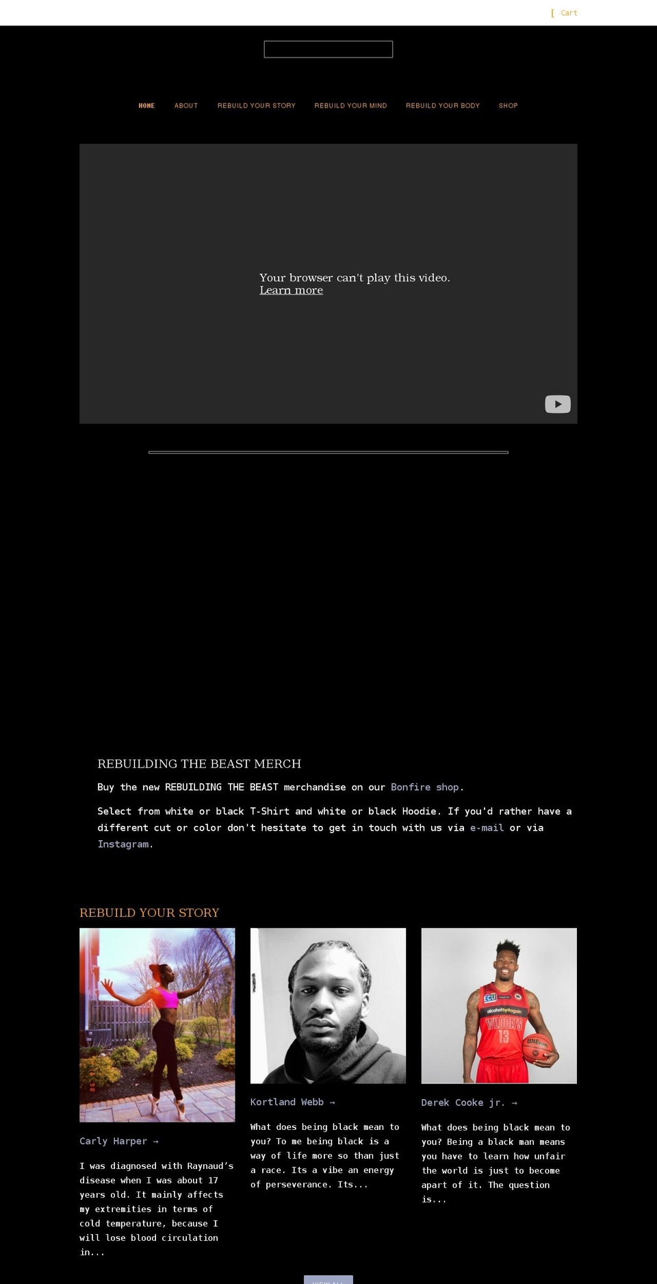 rebuildingthebeast.com shopify website screenshot