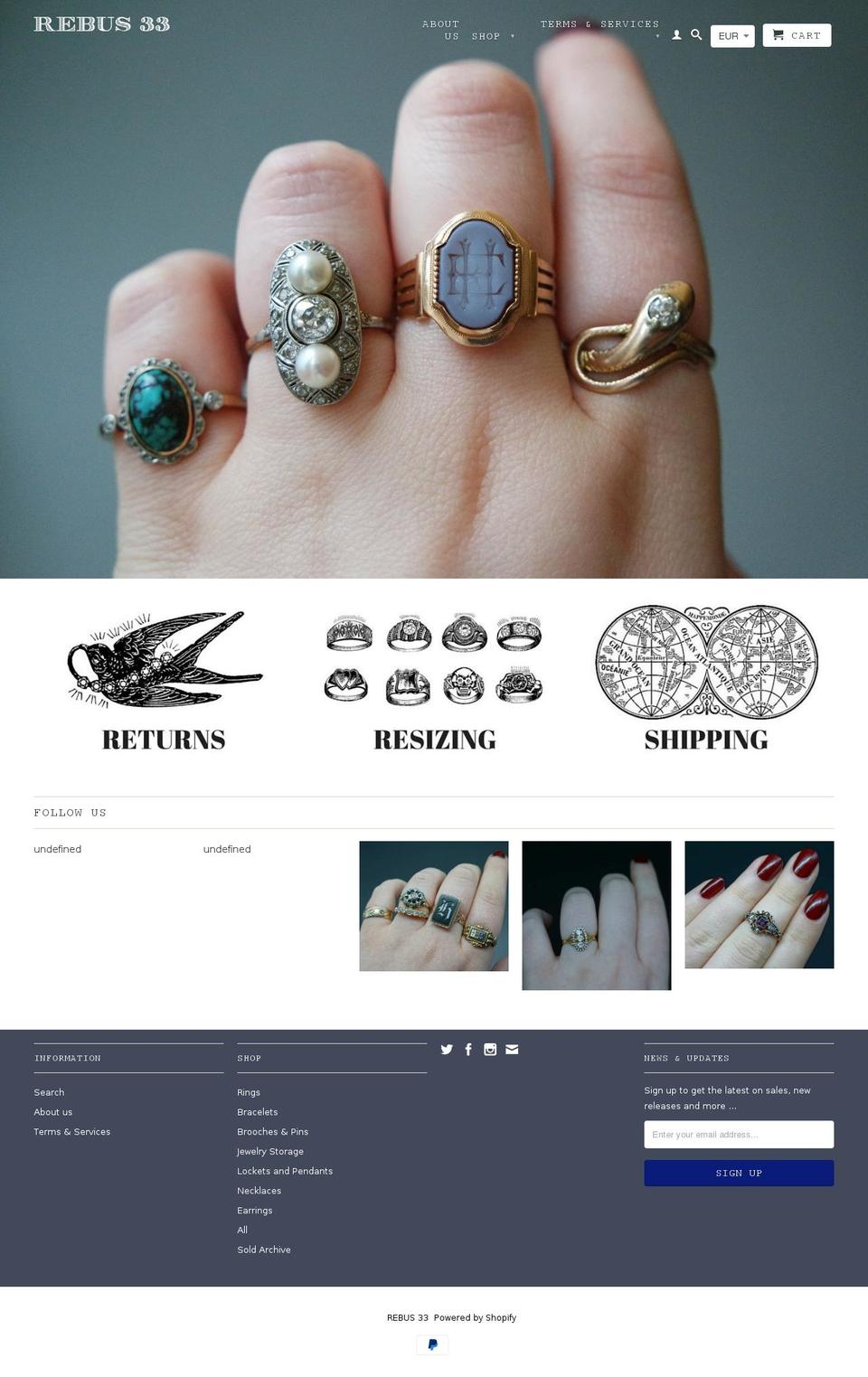 rebus33.com shopify website screenshot