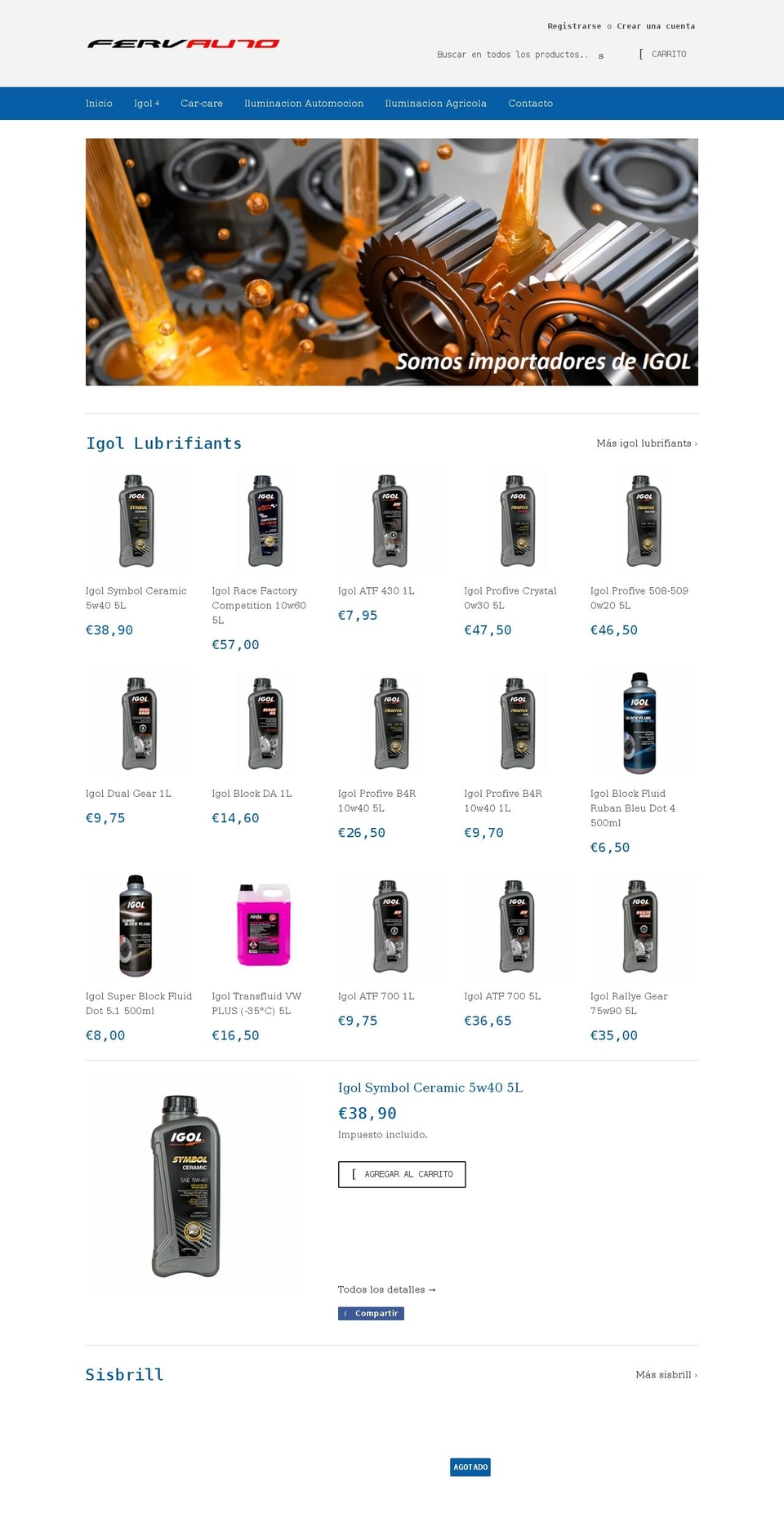 recambiosfervauto.com shopify website screenshot