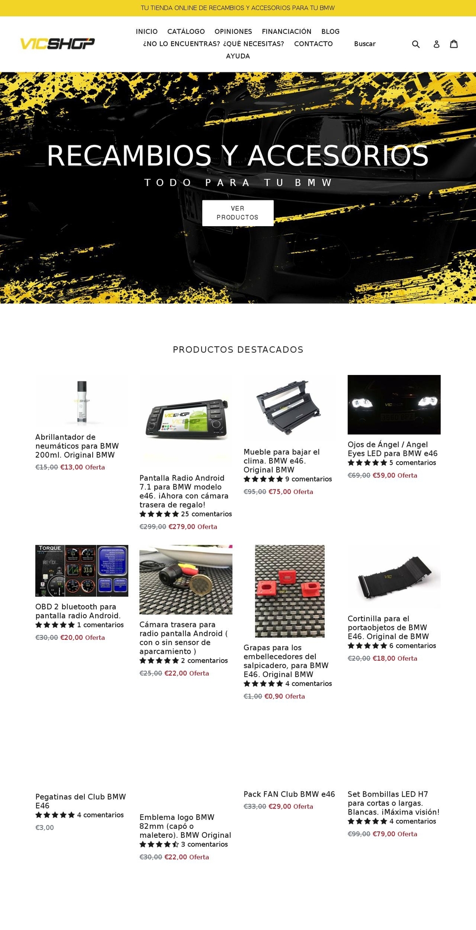 recambiosyaccesoriosbmw.com — Shopify storefront screenshot