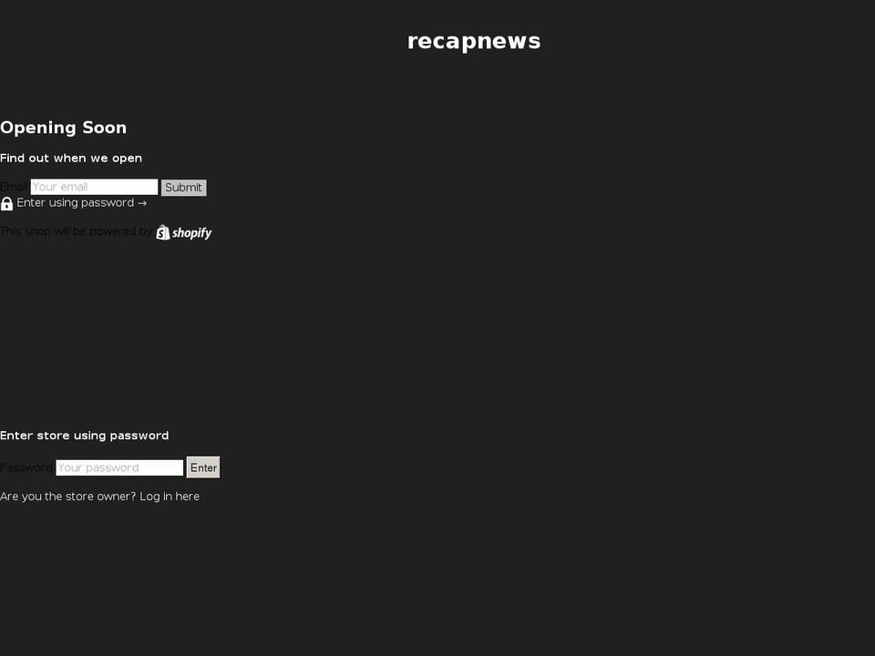 recapnews.net shopify website screenshot