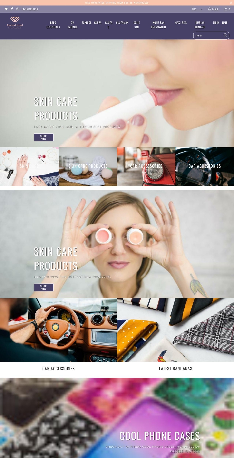 recaptured.com shopify website screenshot