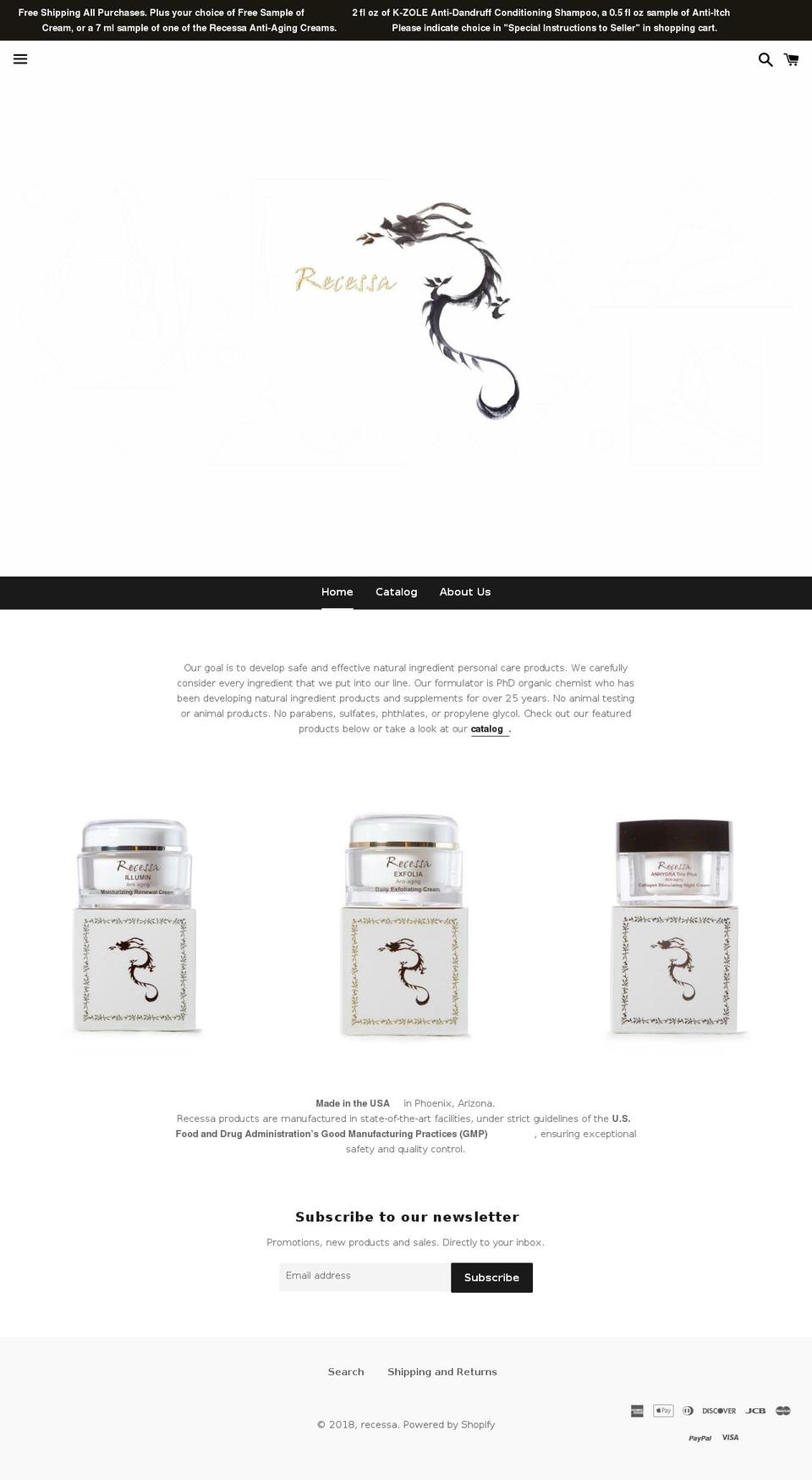 recessa.com — Shopify storefront screenshot