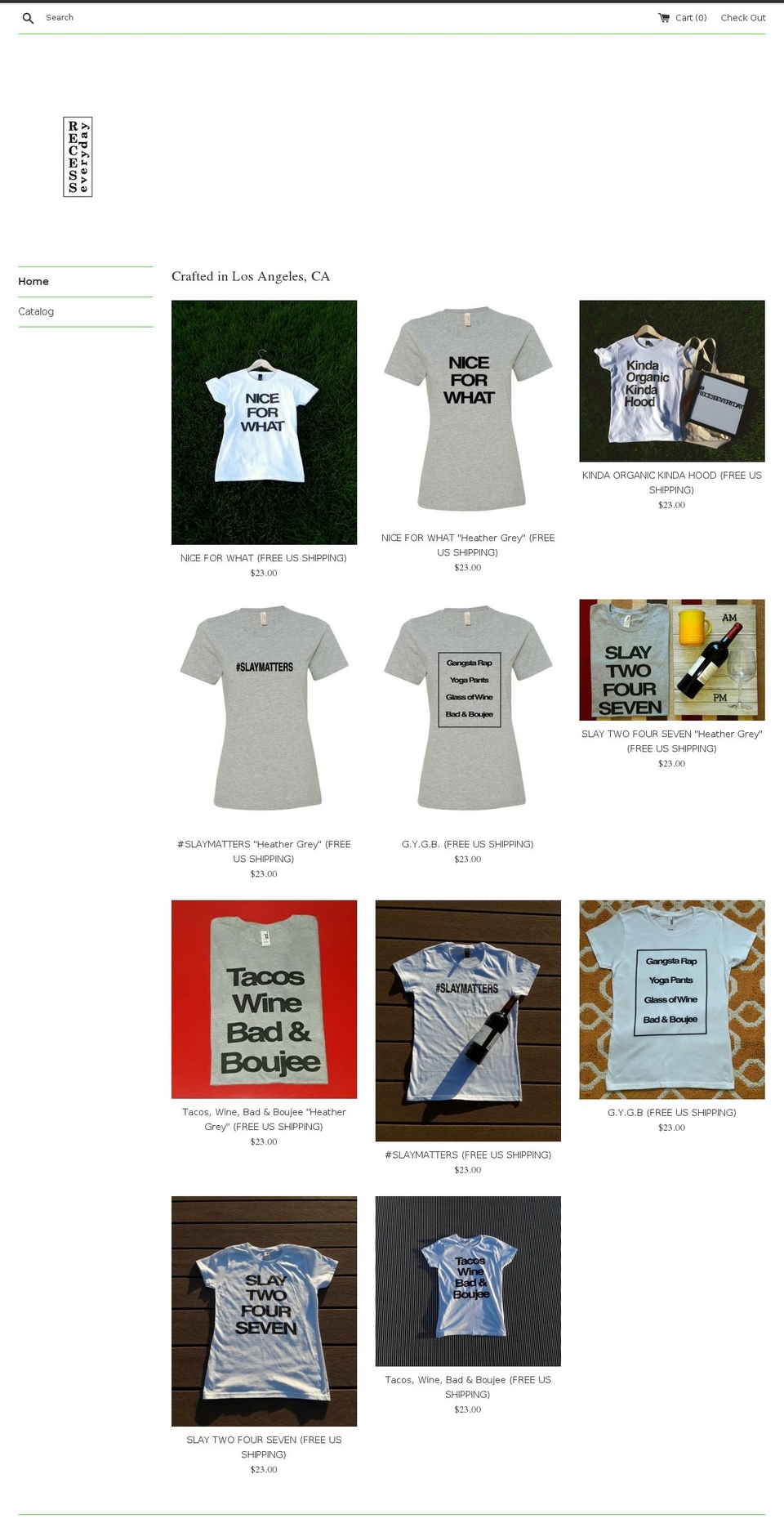 recesseveryday.com — Shopify storefront screenshot