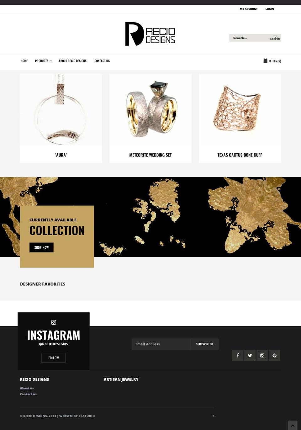 reciodesigns.com shopify website screenshot