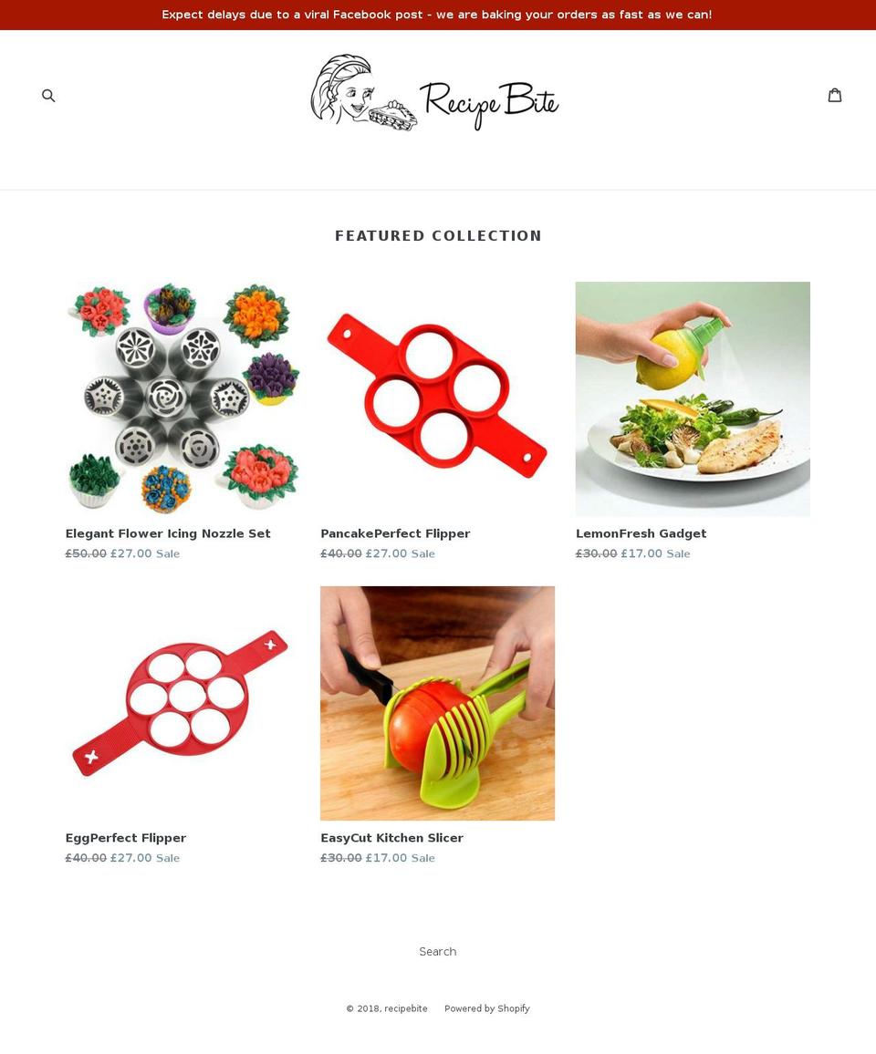 recipebite.com shopify website screenshot